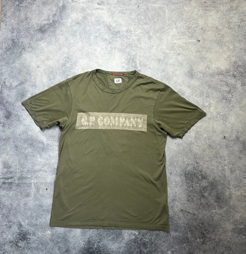 CP company khaki spellout tee