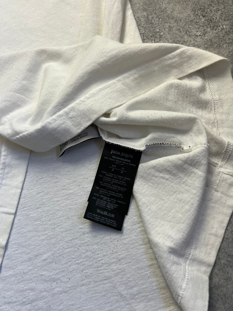 Palm angels white sun of a beach graphic tee
