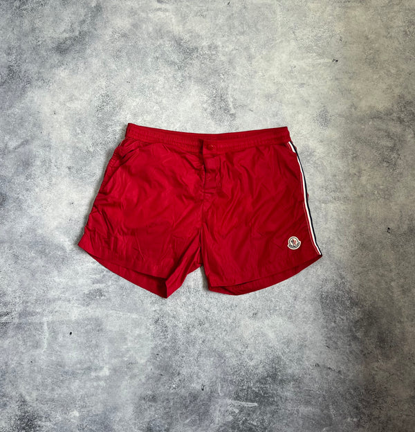Moncler red swim shorts