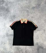Gucci black stripe polo shirt