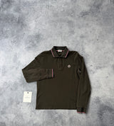 Moncler khaki L/S polo shirt