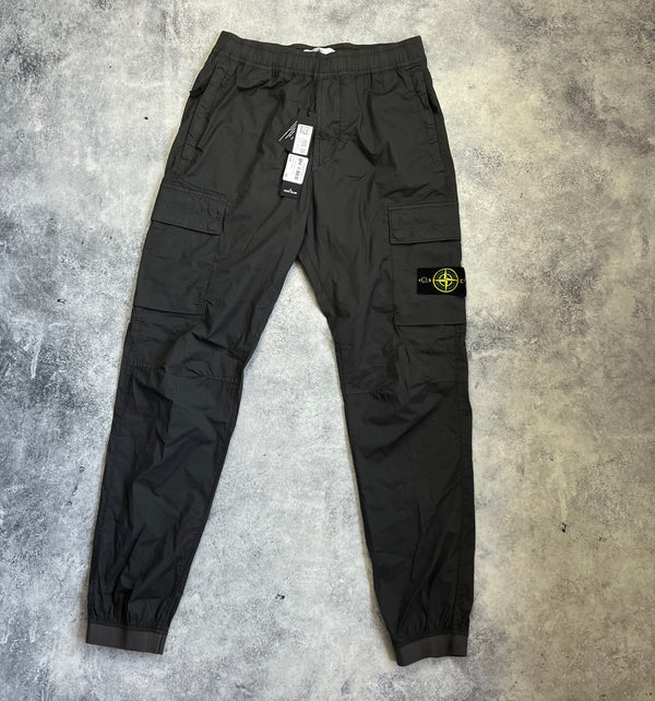 Stone island charcoal grey cuffed cargo trousers