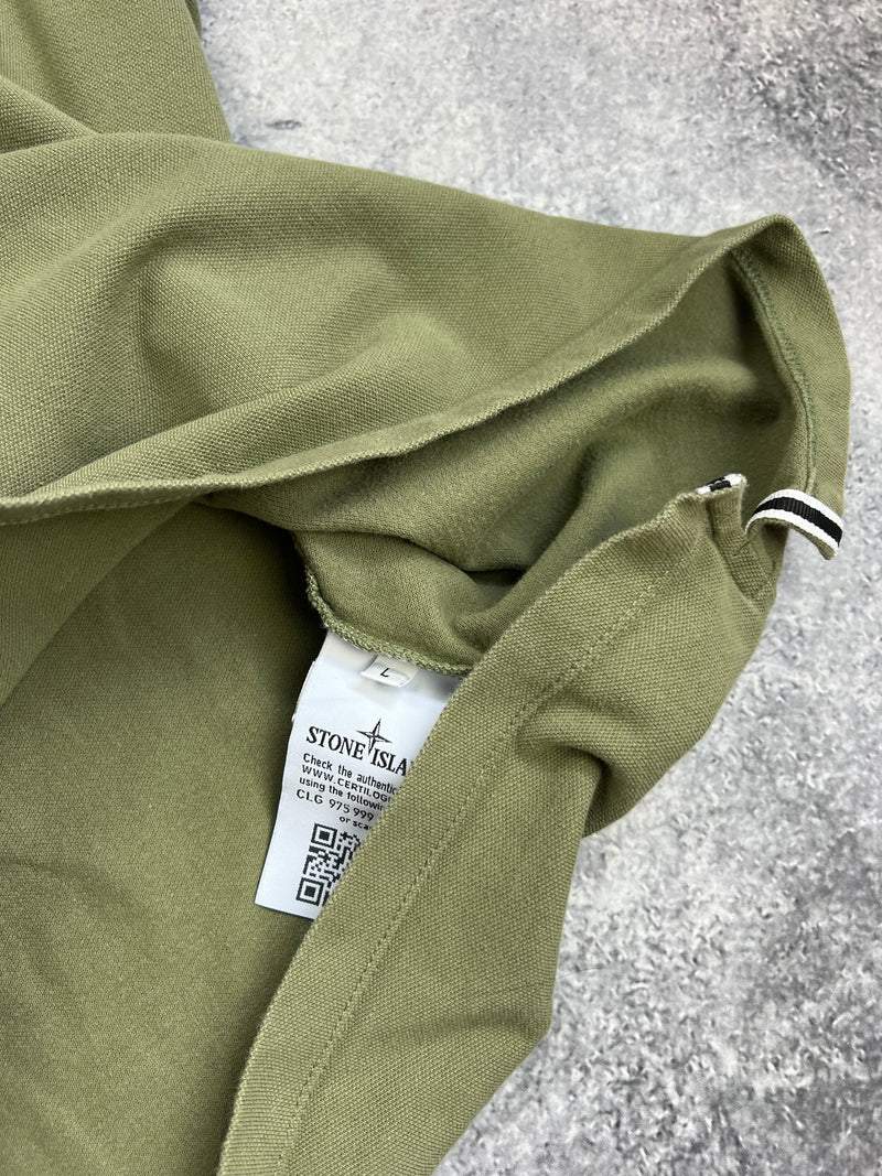 Stone island 2017 khaki green polo shirt