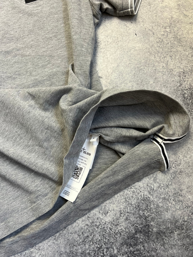 Stone island grey polo shirt