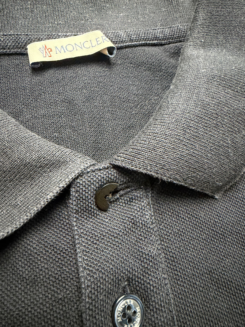 Moncler navy oversized logo polo shirt