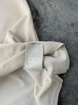 Moncler large logo cream polo shirt