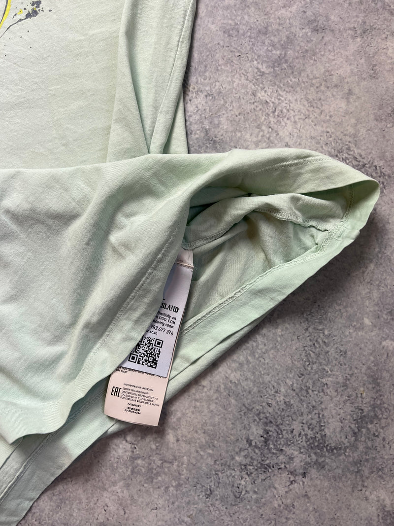 Stone island light green graphic tee