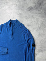 CP company blue knit 1/4 zip jumper