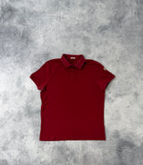 Moncler red polo shirt with arm logo