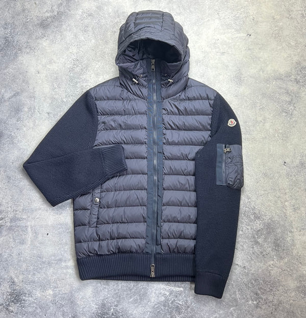 Moncler navy tricot cardigan jacket