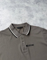 Prada grey polo shirt black badge