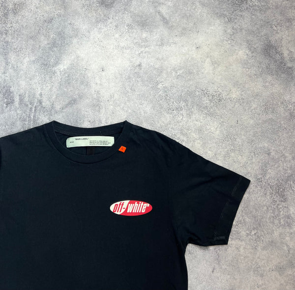 Off-white spilt diagonals graphic tee