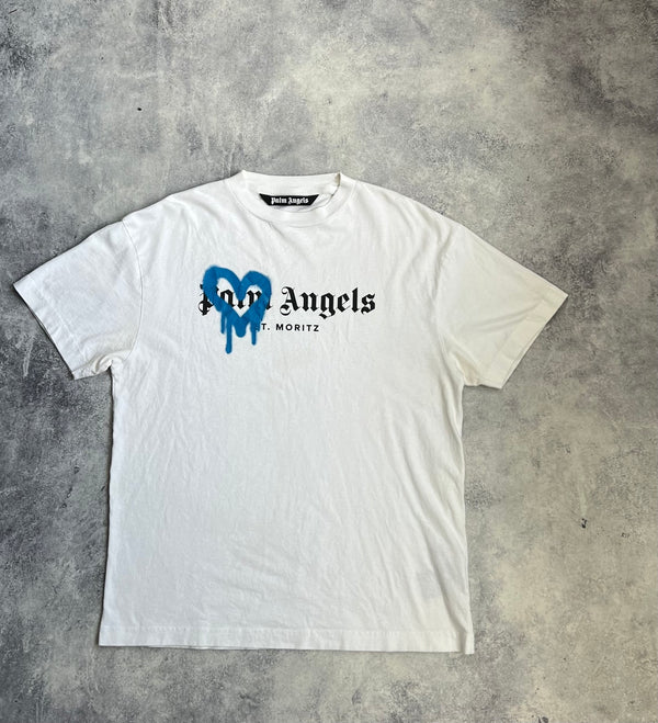 Palm angels white st moritz spray tee