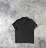 Moncler charcoal grey large logo polo shirt