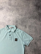 Stone island aqua blue polo shirt