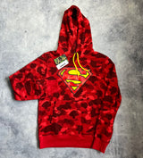 Bape x DC superman red camo hoodie