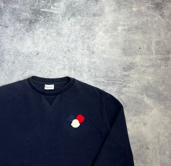 Moncler navy tri logo jumper