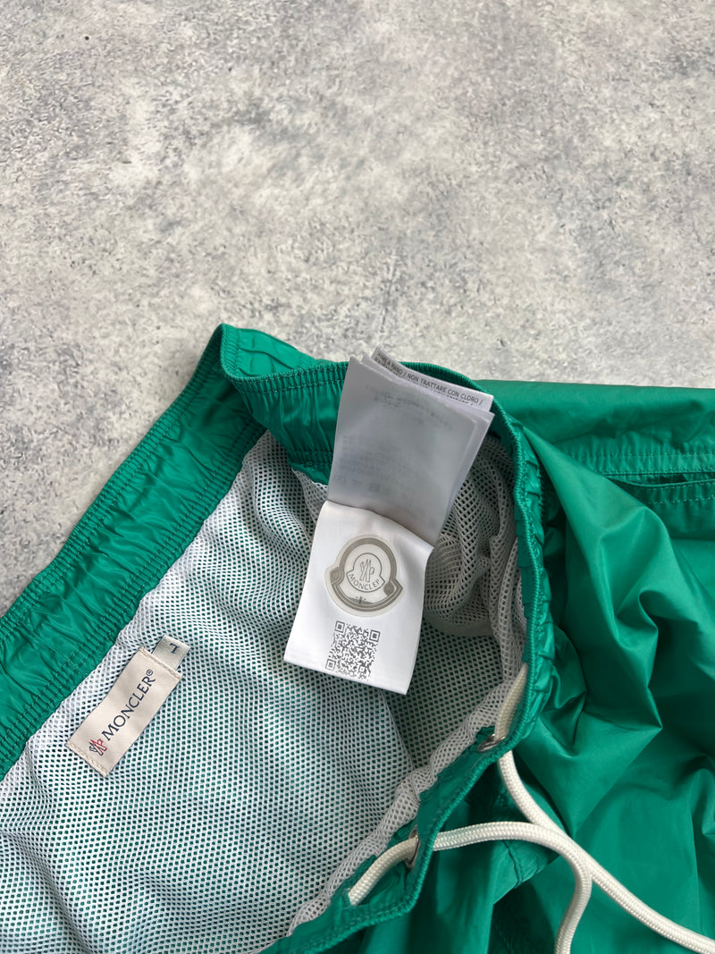 Moncler green swim shorts
