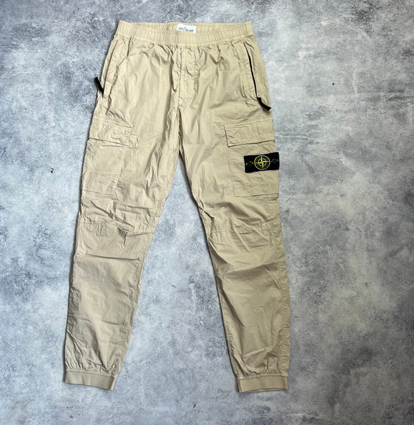 Stone island 2022 beige cuffed cargo trousers
