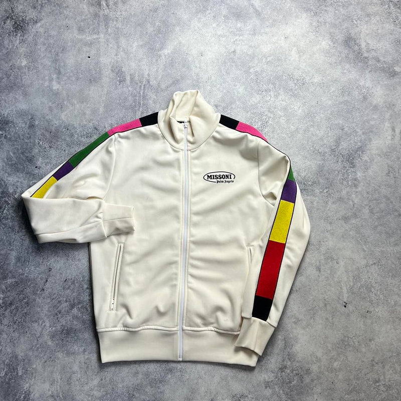 Palm angels x missoni cream track jacket