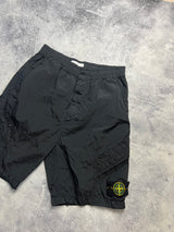 Stone island 2024 black nylon cargo shorts