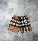Burberry beige check swim shorts