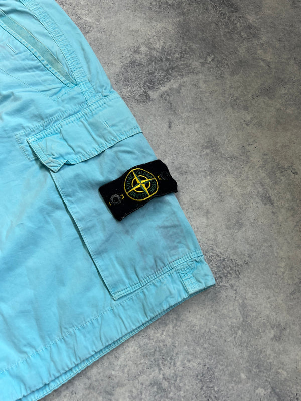 Stone island 2015 baby blue cargo shorts