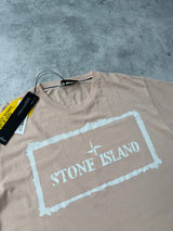 Stone island SS21 light pink box logo graphic tee