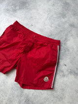 Moncler red swim shorts