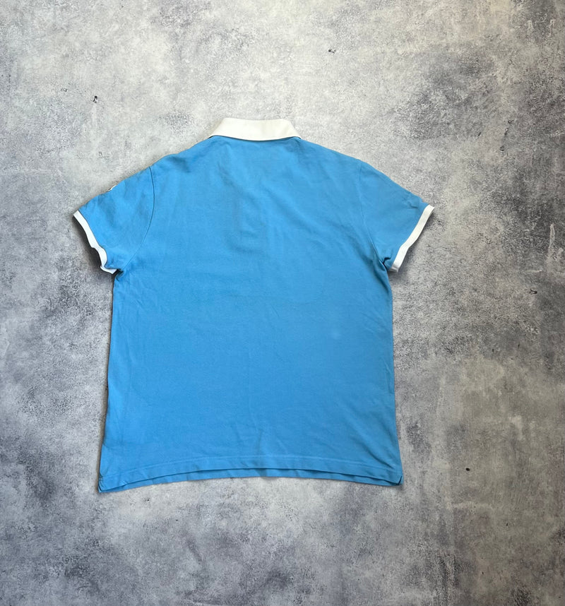 Moncler blue & white polo shirt