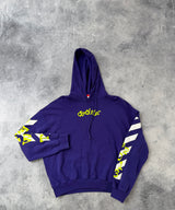 Off-white opposite arrow purple & lime hoodie