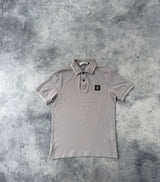 Stone island grey polo shirt