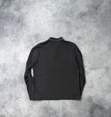 Moncler L/S charcoal grey polo shirt