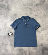 Prada blue polo shirt black badge