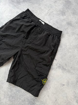 Stone island SS22 black nylon metal cargo shorts
