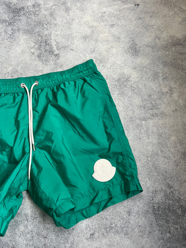 Moncler green swim shorts