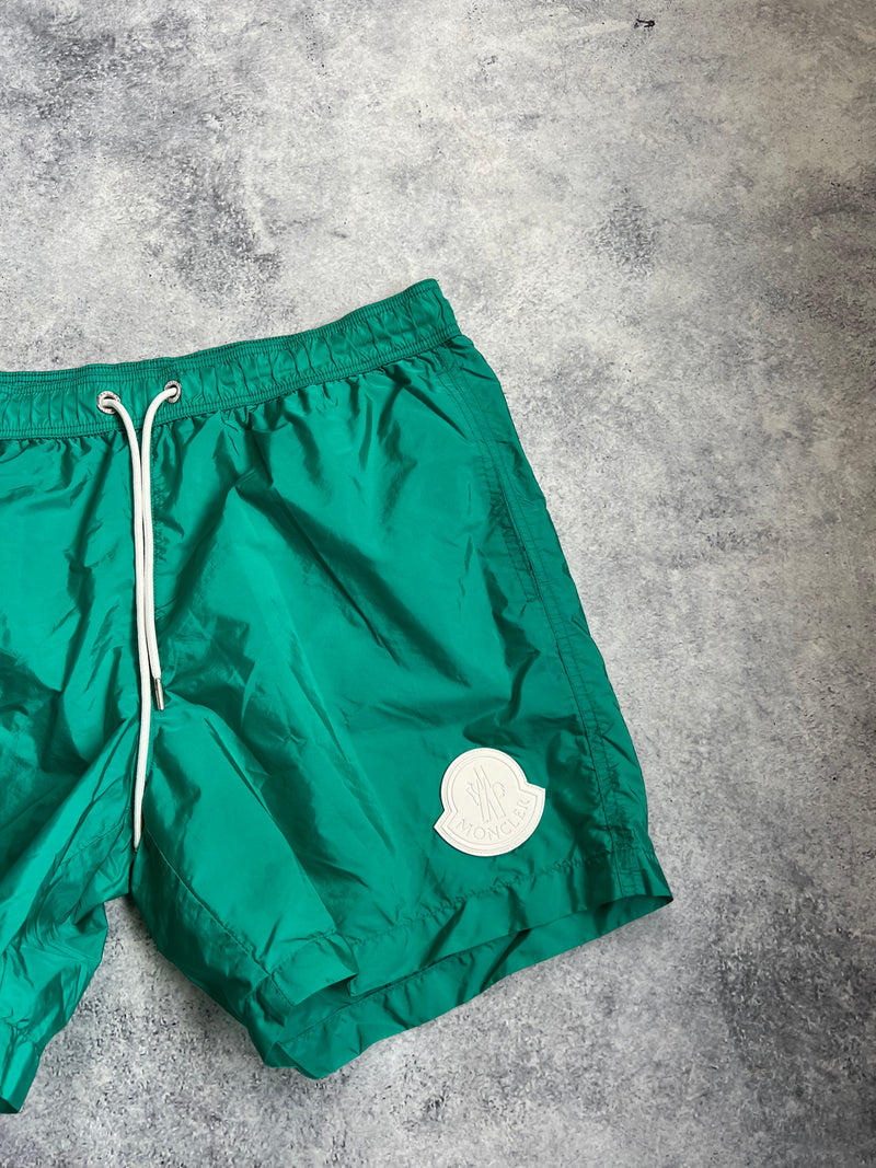 Moncler green swim shorts
