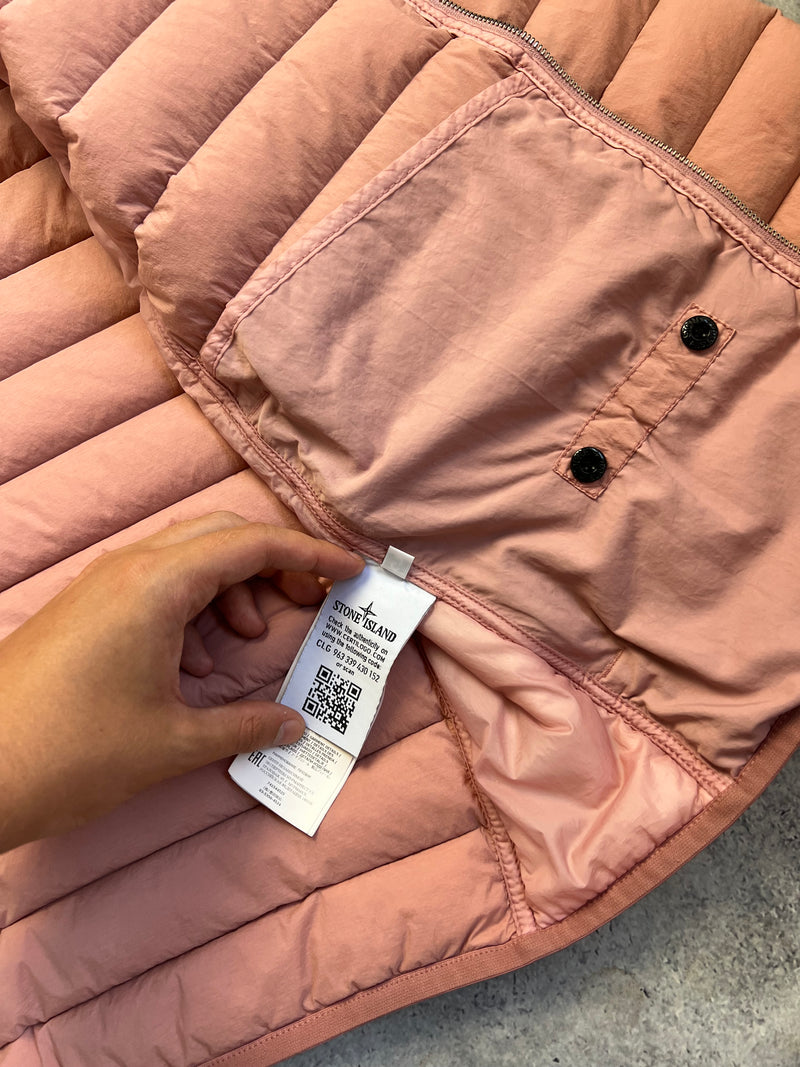 Stone island 2021 pink loom woven down coat