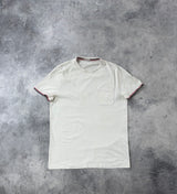 Moncler white pocket tee with arm logo