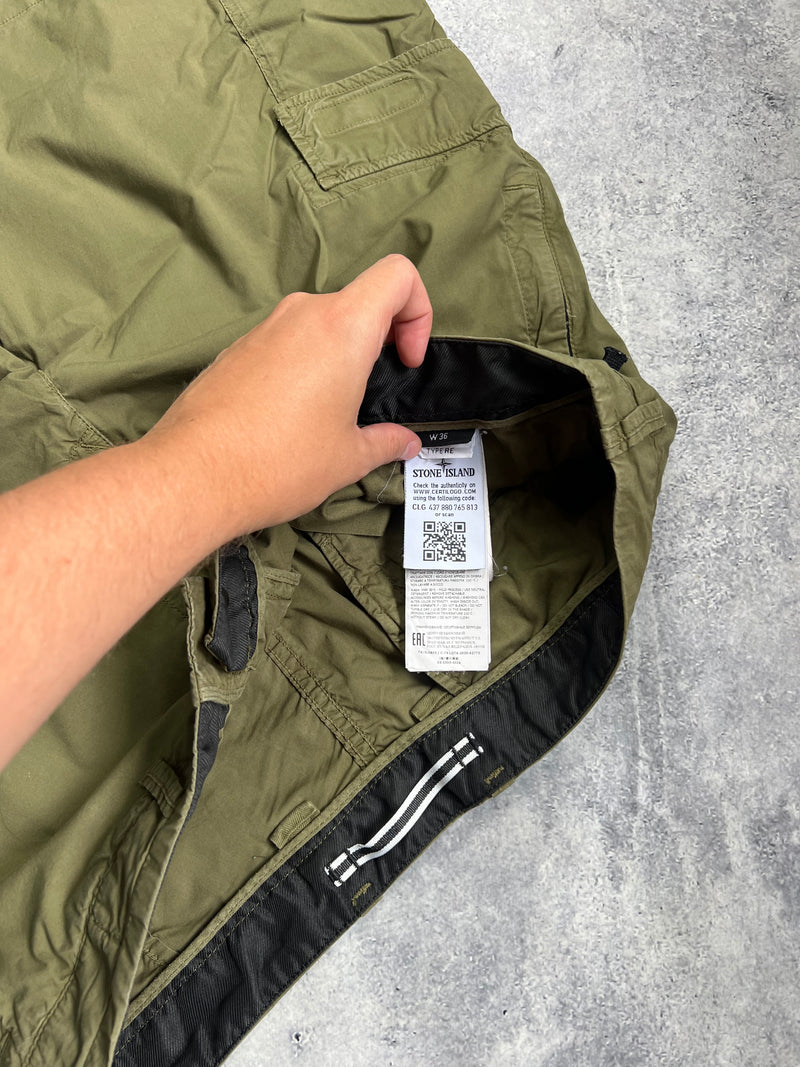 Stone island 2021 khaki green cargo shorts