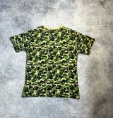 Bape green camo college logo tee