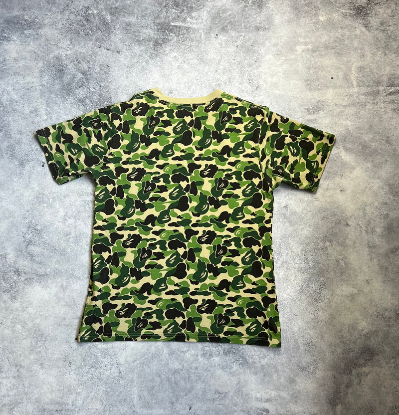 Bape green camo college logo tee