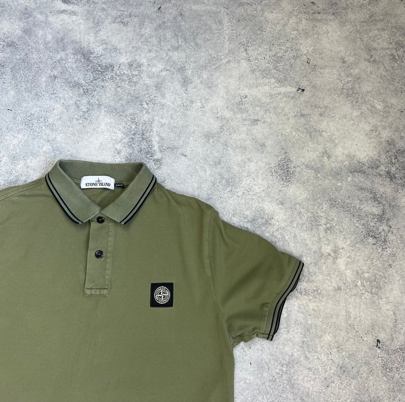 Stone island 2017 khaki green polo shirt