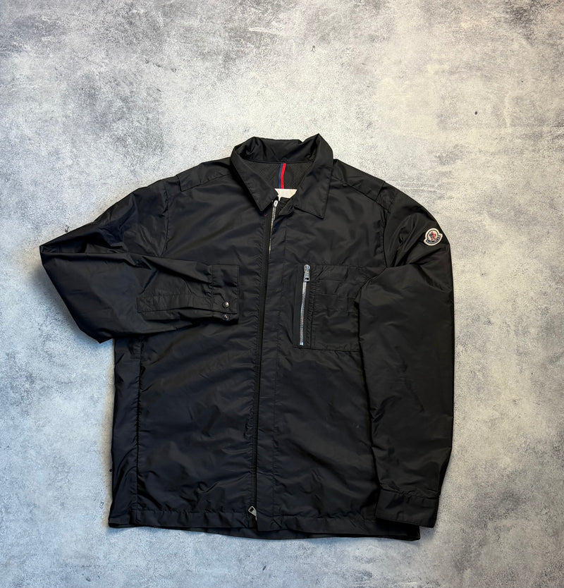 Moncler black nylon see giubbotto overshirt