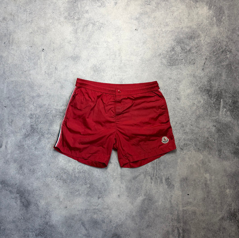 Moncler red swim shorts