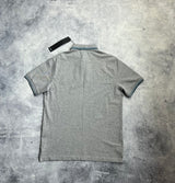 Stone island grey & blue trim polo shirt