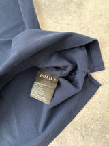 Prada navy polo shirt black badge