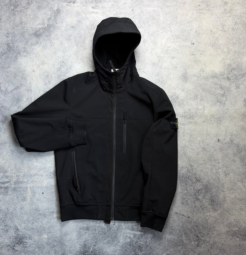 Stone island 2018 black soft shell-r jacket
