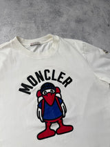 Moncler white graphic print tee with arm logo