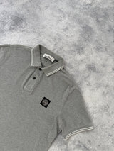 Stone island grey polo shirt